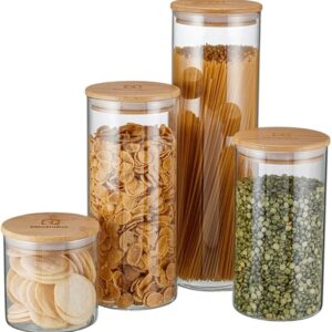 Potes Herméticos Porta-Mantimentos Electrolux com Tampa de Bambu – Transparente